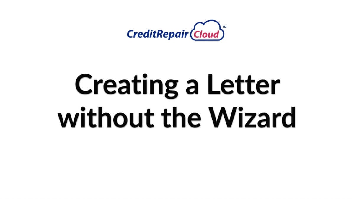 creating a letter without the wizard