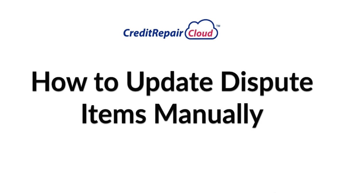 how to update dispute items manually